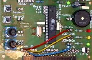 Verdrahtung der LED's auf dem myAVR Board